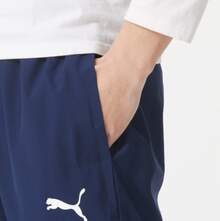 Pantalones casuales de secado rápido con cintura elástica y estampado del logo de PUMA para hombre, color azul. - Azul - Ver 3