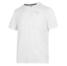 PUMA Crew Neck Solid Color Breathable Short-Sleeve T-Shirt, Men's, White - White - View 8