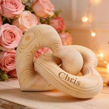 Customizable Infinity Heart Sculpture, Personalized Anniversary Gift, Romantic Couple Memento, Wedding Gift For Him - Multicolor - View 2