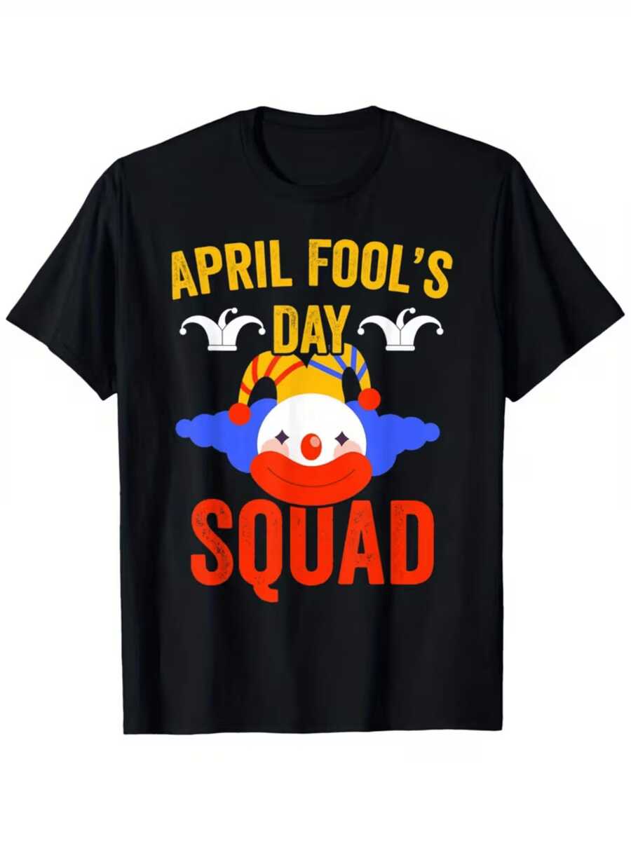 Payaso colorido con sonrisa alegre y sombrero divertido que celebra el espíritu del Día de los Inocentes transmitiendo humor y amistad en una camiseta de mujer divertida y casual - Negro - Ver 1