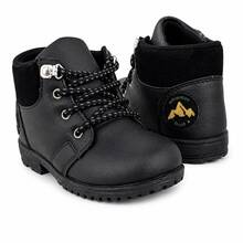 Boys' Classic Tractor Sole Ankle Boots, Comfortable Casual Winter Boots - 黑色 - 查看 4