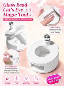 1 dụng cụ tạo hiệu ứng mắt mèo đa năng từ tính, tạo hiệu ứng mắt mèo tức thì, dễ sử dụng cho mọi loại sơn gel mắt mèo. - trắng - Xem 2