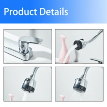 Kitchen Faucet With Sprayer, Two-Handle Kitchen Faucet With Gooseneck Flexible Hose,  Two-Function Kitchen Sink Faucet (Brass Body, Easy Installation) - Chromium Alloy - View 6