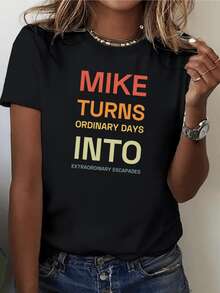 A Motivational Phrase That Expresses How To Transform Ordinary Days Into Extraordinary Experiences With Positive Energy And Confidence. A Modern, Comfortable Women's T-Shirt, Ideal For Everyday Wear. - Black - View 1