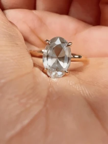 Bộ 2 chiếc nhẫn hình giọt nước oval tối giản, thanh lịch, có thể điều chỉnh kích cỡ, trang sức cao cấp thời trang đa năng phù hợp cho phụ nữ dự tiệc, dạ hội, đeo hàng ngày và các lễ hội. - Kiểu nhẫn A - Xem 4