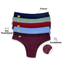 Set Of 5 Women's Ribbed Microfiber Panties, Comfortable For Everyday Wear, Affordable - Assorted - View 4