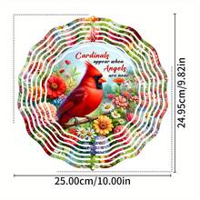 1 pieza Molinillo de viento decorativo rojo cardinal para exteriores, perfecto para el jardín y el patio. Presenta un diseño en 3D de un cardenal rojo, un regalo de Navidad ideal para hombres y mujeres (no incluye colgante), estilo aleatorio - multicolor - Ver 10