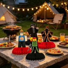 5个ROBLOX纸质蜂窝装饰品，游戏主题装饰品，适用于生日、房间、餐桌、桌面摆件 - 遺棄 蜂窩 - 查看 2