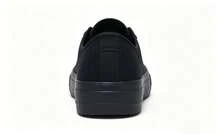 Women's Black Canvas Sneakers - 黑色 - 查看 4
