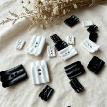 10 Pieces Of New Two-Eye Button Decorations - Resin Decorative Button Fasteners - Hair Accessory Parts - Clothing Accessory - Knitting Cardigan Buttons - Chinese Style - 10pcs - View 2