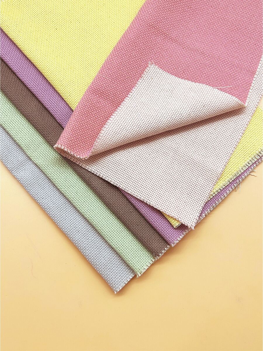 6pcs/Set Colorful Double-Sided Embroidered Fabric Sheets, Pre-Cut 30*30cm, Green, Yellow, Light Blue, Purple, Pink, Dark Brown, 6 Popular Color Schemes, Double-Sided Double-Color Design, One Piece Equals Two, More Practical, Can Be Used To Make Coasters, Fragrance Sachets, Planner Decorations, Wall Hangings And Other Handicrafts - Colorful Stamped Embroidery Cloth - View 1