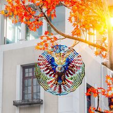 1个爱国雄鹰风车,10英寸金属悬挂式3D装饰,适合独立日及所有节日,美国国旗装饰,可用于庭院和花园,带旋转挂钩(不含吊坠),款式随机。 - 多色 - 查看 7
