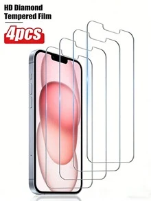 Tempered Phone Screen Protector 4pcs Ultra-Clear Tempered Glass Screen Protector, High Definition High Hardness Material Anti-Scratch Anti-Drop, Waterproof Anti-Fingerprint, Easy Installation, Suitable For IPhone 17 Pro Max/17 Pro/17 Air/17/16e/16 Pro Max/16 Pro/16 Plus/16/15 Pro Max/15 Pro/15 Plus/15/14/13/12 And Other Models, Essential For Daily Office And Home Use Phone Screen Protection, Anti-Shock Anti-Drop Anti-Scratch Mother's Day Gift - Clear - View 43