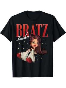 Sasha Graphic T-Shirt - 100% Cotton, Casual Crew Neck - Regular Fit, Knit Fabric, Slightly Stretchy, All-Season Print For Adults, Cotton Printed T-Shirts, Y2k T-Shirt - 白色 - 查看 9