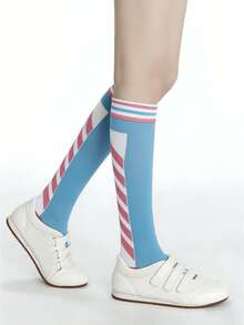 1 Pair Women's Early Spring New Casual Sports Pilates Jump Rope Compression Socks - Multicolor - View 5