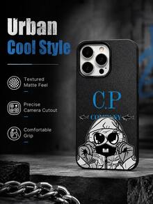 1 chiếc ốp lưng TPU mềm mại, phong cách đường phố cá tính, hợp tác thương hiệu, họa tiết minh họa có mũ trùm đầu của công ty CP, camera được nâng cao để chống trầy xước và ôm sát thân máy, tương thích với iPhone 17pro MAX/17pro/17/16pro MAX/16pro/16/15pro MAX/15pro/15/14pro MAX/14pro/14/13pro MAX/13pro/13/12pro MAX/12pro/11pro MAX/11. Chống sốc, chống dầu, chống nước, ốp lưng bảo vệ thời trang. - màu đen - Xem 1