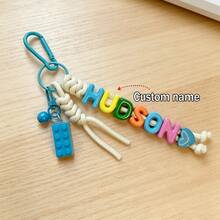[Custom] 1pc Tassel Bell Personalized Letter Keychain, Handmade Rope Letter Bead Bag Charm/Phone Charm, Customized Bag Accessory, Graduation Gift - Braided Rope Keychain - View 30