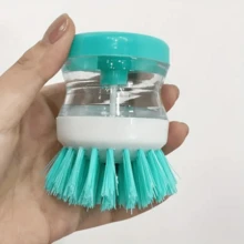 1pc Multi-Functional Automatic Liquid Dispenser Pot Brush, Household & Commercial Kitchen Cleaning Brush - Multicolor - View 10