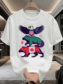 Camiseta de manga corta para hombre, estilo casual, versátil, deportiva, de secado rápido, transpirable, de malla, corte ajustado, holgada, con estampado de color sólido de la Copa del Mundo, ideal como regalo de aniversario o cumpleaños. - Blanco - Ver 8