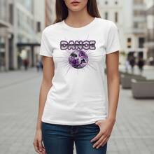 Shimmering Retro Disco Ball DANCE Tee - 70s Nostalgia Collection - Blanco - Ver 1