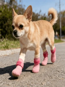 Non-Slip Winter Dog Boots With Padded Lining, Easy On/Off Paw Protection Shoes, Suitable For Small, Medium, Large Dogs, Perfect For Walking, Snow And Hot Pavement - Multicolor - View 5