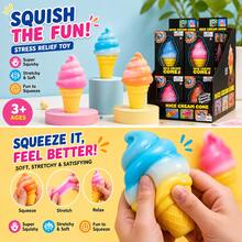 Ice Cream Shaped Squishy Toy, Portable Sensory Decompression Toy, Anti-Anxiety Stress Relief Squeeze Toy - 淺藍色 - 查看 2