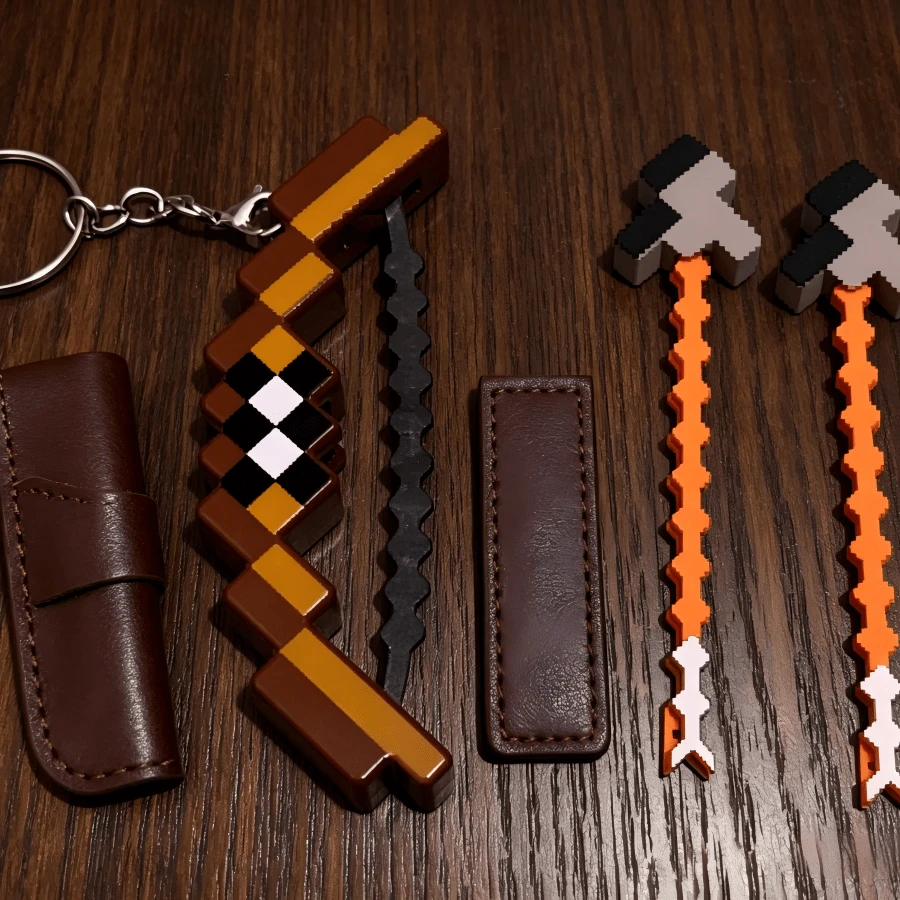 6/12pcs Pixel Style Bow And Arrow Keychain Set, Mini Shooting Toy Keychain, Backpack Accessories, Novelty Stress Relief Gift, Suitable For Men And Women, Great Gift For Father - Multicolor - View 1