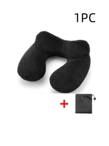 Ergonomic Inflatable Travel Pillow With Earplugs, Soft Velvet Neck Support, Machine Washable, All-Season, Space-Themed, Casual Style, Snap Closure, Foam Filling, PVC Cover, For Airplane, Car, Office, Camping - Multi Position Sleeper Rest Pillow - Multicolor - View 17