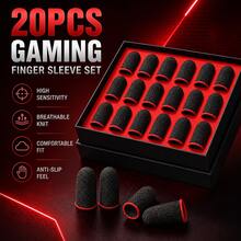 20PCS Gaming Finger Sleeve Set, Breathable Conductive Knit Thumb Covers For Mobile Phone Tablet Touchscreen Gaming - 20-pack - View 7