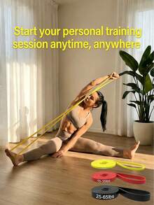 1pc Yoga Resistance Band, Yoga Accessory, Pilates Equipment, Stretch Band With Resistance Function, Suitable For High-Intensity Training, Home Workout And Gym Exercise (No Letters) - Multicolor - View 7