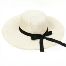 1pc Personalized Woven Sun Hat With Embroidered Ribbon, Custom Wide Brim Beach Hat, Personalized Item, Can Be Customized, Single Party/Bridal Shower Gift, Bridal Accessories, Groomsman Gift, Bridesmaid Proposal Gift, Bridal Party And Bachelorette Gift, Mother's Day Gift, Teacher's Day Gift, Gift For Her, Women's Gift, Suitable For Beach, Travel Essential, Travel, Summer, Women's Beach Accessory - Multicolor - View 15