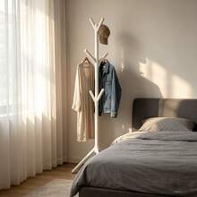 Easy To Assemble Floor Standing Irregular Hangers, Office Wrought Iron Hangers, Bedroom Vertical Hangers, Lobby Hangers - White - View 5