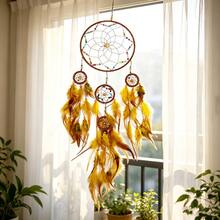 Handmade Boho Dream Catcher With Colorful & Beads, Large Wall Hanging Ornament For Bedroom, Living Room, Bohemian Home Decor, Ideal Gift For Girls/Women (Yellow/Blue/Purple Optional) - Multicolor - View 10