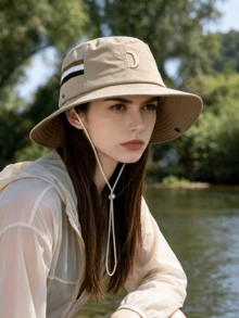 1 pieza Sombrero de sol de estilo coreano para mujer, nuevo sombrero de verano minimalista versátil y delgado de fácil cuidado con protección solar, cómodo y casual adecuado para exteriores, senderismo, reuniones, compras, viajes y otras ocasiones - MZ3364 - Ver 10