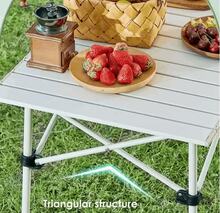 1 pieza, Mesa de Picnic, Mesa de Picnic Plegable, Ultraligera, Portátil, con Bolsa de Transporte, Mesa de Viaje, Mesa Auxiliar para Camping, Picnic o Pesca al Aire Libre, 50*51*50cm - Blanco - Ver 4