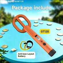 TREASURE HUNTER TREASURE-HUNTER GT128 Underwater Metal Detector, 4.2 Inch Coil, 30cm Detection Depth, Handheld Diving Detector With LED Light, Sound And Vibration Alarm, For Treasure Hunting - Orange - View 8