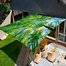 1pc Green Tent Pattern Canvas Sunshade, Outdoor Garden Patio Tent, Beach Sunshade, Outdoor Adventure Decor, Easy Installation Portable Storage (Excluding Frames) - A - View 2
