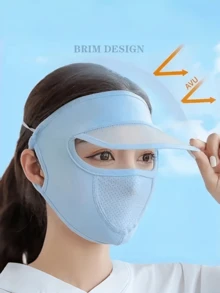 1个女士轻便透气防晒面罩，带遮阳板，可水洗，夏季全脸遮阳 - 彩色 - 查看 1