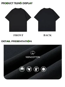 Black T-Shirt With Pineapple Print C'MON SON - Simple Casual Graphic Style, 100% Pure Cotton - Short-Sleeved Crew Neck T-Shirt, Soft And Comfortable, Urban Fashion Top For All Seasons, Casual Streetwear.| Y2k Crew Neck T-Shirt - 白色 - 查看 4