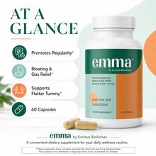 2-Pack Bundle|Emma Digestive Support, Bloating & Gas Relief, Supports Regularity & Flatter Tummy, 60 Capsules/Bottle - 2 Bottles - View 8