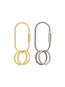 Móc khóa carabiner hai vòng vít, móc chìa khóa kim loại đa chức năng, móc chìa khóa kim loại chống thất lạc an toàn, móc chìa khóa xe hơi thời trang, thích hợp để treo túi xách, ngoài trời, du lịch và làm quà tặng, quà tặng độc đáo cho sinh nhật, ngày lễ, tiệc tùng, tựu trường, Ngày của Cha. - Nhiều màu - Xem 21