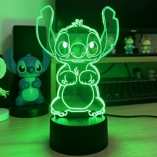 Disney 迪士尼动漫周边 3D 夜灯 星际宝贝 3D 幻觉可爱动漫灯 儿童生日圣诞礼物 台灯 卧室装饰 书桌夜灯 - 7 Colors no Remote - 查看 5