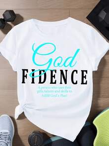 Frase inspiradora que transmite fe esperanza y  en el propósito divino motivando a confiar en los dones y talentos personales para cumplir una misión espiritual camiseta de mujer casual con mensaje positivo moderna y cómoda - Blanco - Ver 1
