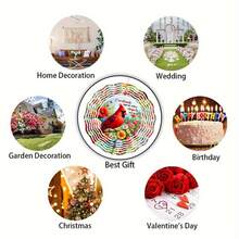 1 pieza Molinillo de viento decorativo rojo cardinal para exteriores, perfecto para el jardín y el patio. Presenta un diseño en 3D de un cardenal rojo, un regalo de Navidad ideal para hombres y mujeres (no incluye colgante), estilo aleatorio - multicolor - Ver 9
