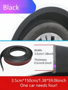1pc Matte PVC Fender Flare Protector, Anti-Scratch, Anti-Collision Protective Strip For Car Front Fender - A - View 10