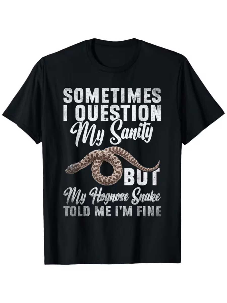 Serpiente hognose enrollada que representa confianza serenidad y equilibrio interior con mensaje humorístico sobre mantener la calma ante la locura camiseta de mujer casual moderna y cómoda - Negro - Ver 1