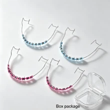 Colorful Fake Teeth Detachable Halloween Costume Prop With Hook Metal Wire Funny Party Trick Or Treat, Conversation Starter - Baby Blue - View 2