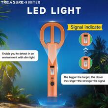 TREASURE HUNTER TREASURE-HUNTER GT128 Underwater Metal Detector, 4.2 Inch Coil, 30cm Detection Depth, Handheld Diving Detector With LED Light, Sound And Vibration Alarm, For Treasure Hunting - Orange - View 3