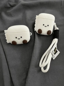 1 chiếc ốp bảo vệ tai nghe Bluetooth hình cuộn giấy vệ sinh dễ thương, ngộ nghĩnh kèm dây đeo cổ tay, tương thích với Apple thế hệ thứ 4, Pro thế hệ thứ 3, ốp bảo vệ silicon 2/1 cho Pro 2. - Nhiều màu - Xem 3