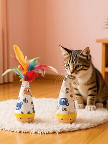 狗狗猫咪宠物玩具，翻滚扭扭玩具，互动玩耍伴侣，缓解无聊，耐咬耐抓，可旋转设计 - 彩色 - 查看 4